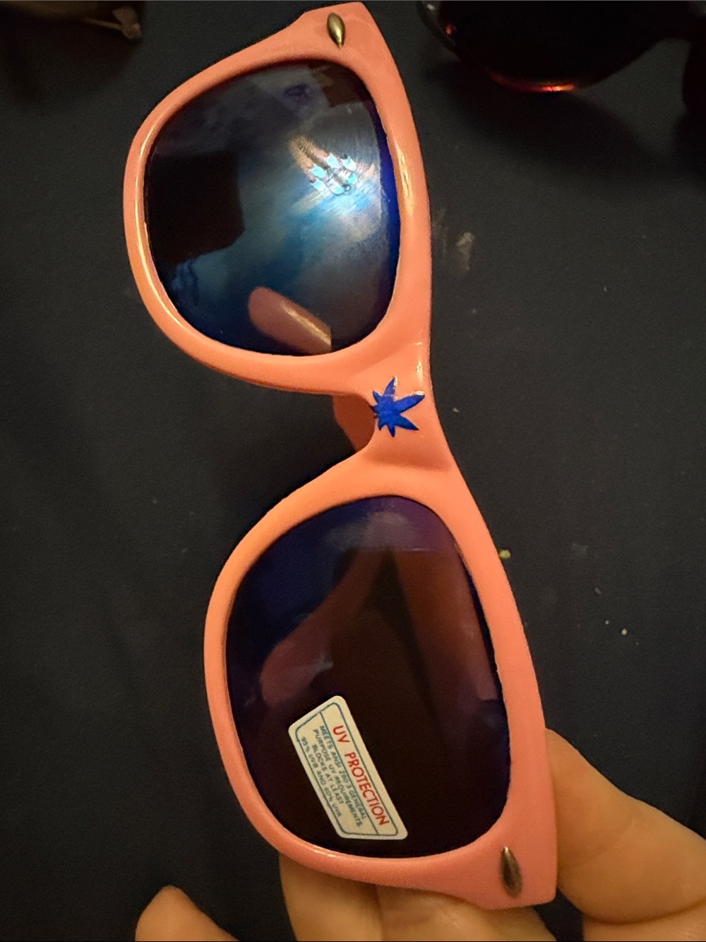 Pink Frame Blue Lens Sunglasses